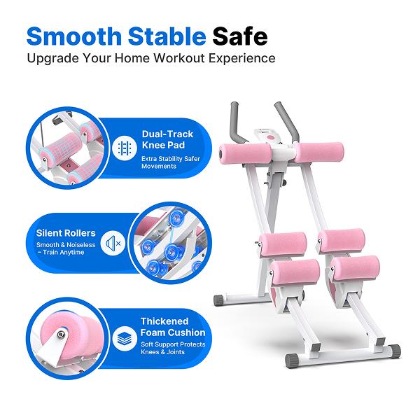 M2 Dual Track Adjustable Ab Trainer Machine with LCD Monitor